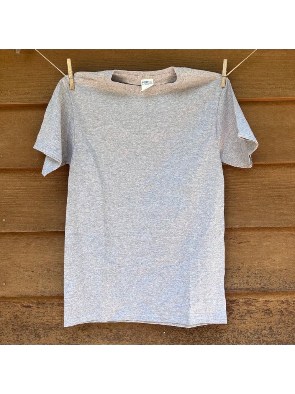Port & Company Core Cotton Gray T-Shirt Small 90% Cotton 10% Polyester